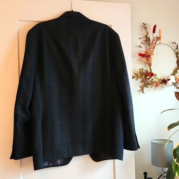 S.Cohen wool sport jacket in dark green and blue, size 42R - Picture 10 of 13